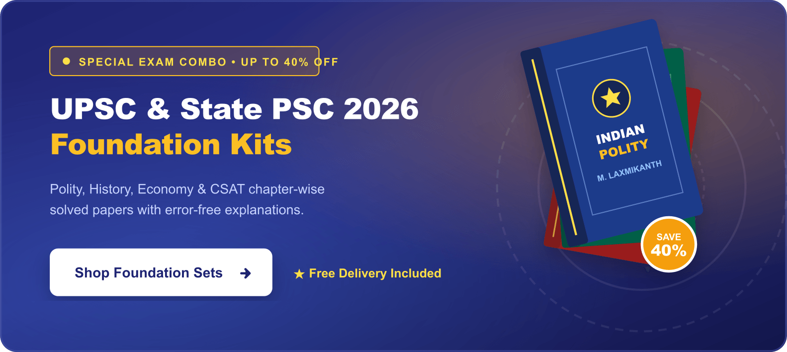 UPSC & State PSC 2026 Foundation Kits Promo Banner
